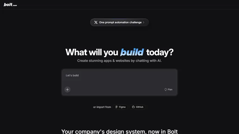 Bolt.new 网页截图