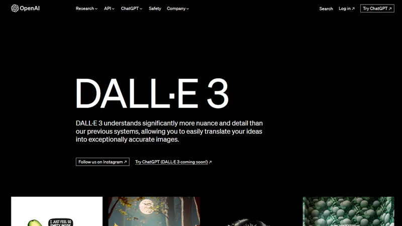 DALL·E 3 网页截图