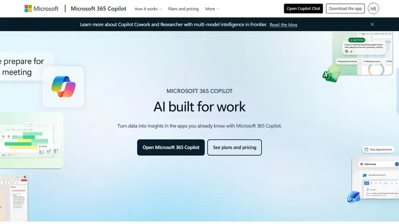 Microsoft 365 Copilot 网页截图